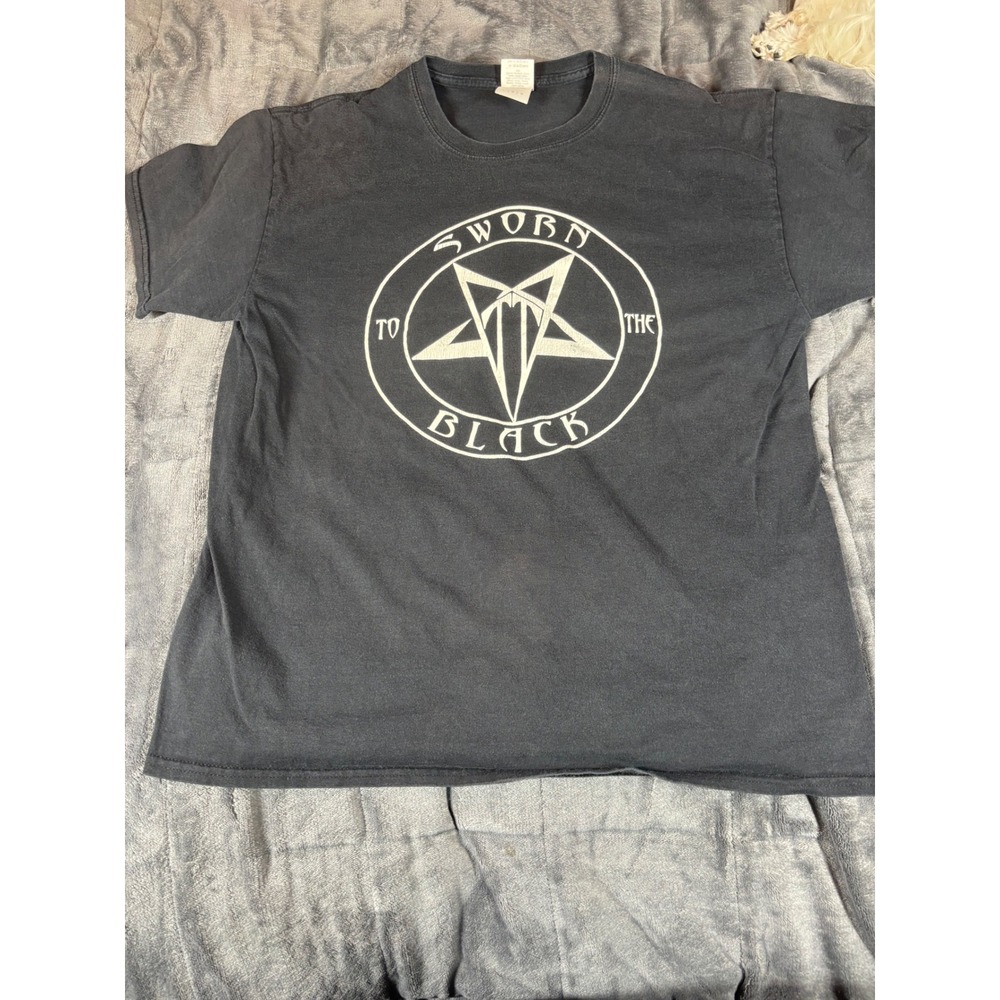 Gildan Sworn to the Black Pentagram Graphic‎ Tee Mens Large Black Short Sleeve